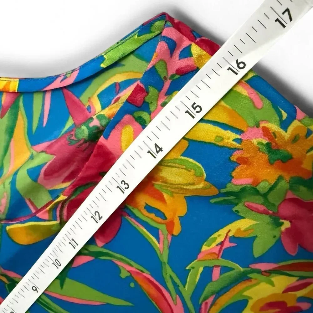 J. Crew Tropical Floral Racerback Cami Top | Vacation Coastal Dopamine | size 2